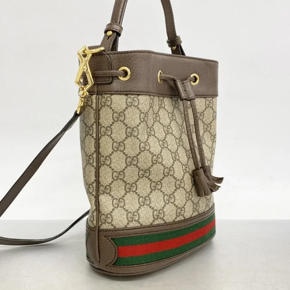 Gucci Handbag GG Supreme Brown Beige Gold 2-Way Bag - Picture 2 of 10